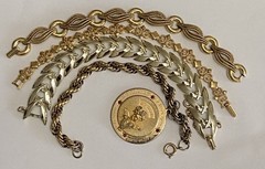 Lot Of 4 Bracelets Avon,Kramer,Coro & Trifari Vintage Gold Tone