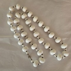 Vintage White Acrylic Chunky Beaded Necklaces Lot of 3 – 17 in. – 29 in.