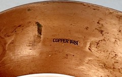 Vintage Wheeler Mfg Co Solid Copper Southwestern Cuff Bracelet 7-1/2″ Adjustable