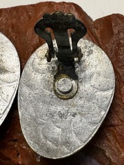 1940s Wartime Hammered Aluminum Dogwood Motif Clip Back Earrings Alcoa Renoir