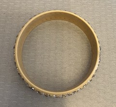 1920s Antique Celluloid Rhinestone Flapper Sparkle Bangle wide 4-row SMALL 6.5″