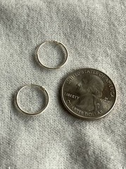 Vintage 925 Sterling Silver 9mm Hollow Hoop Earrings 0.5 Grams ~ J34
