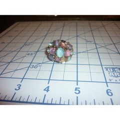 VTG Schiaparelli Swiss 17J Ring Watch Cabochon As-Is Repair Missing Stone