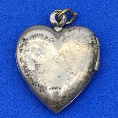 Vintage Heart Locket Pendant Sterling Silver Engraved I Love You .75″