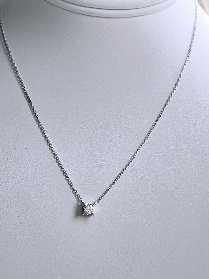 PLATINUM VS/G DIAMOND PENDANT NECKLACE 16″