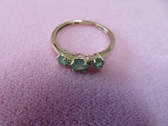 STS 14k Solid Y. Gold Emerald Diamond Band Ring Size 7.25 – 1.47 Grams