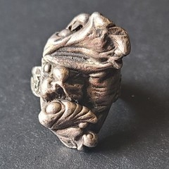 VTG MCM Sterling Silver Brutalist Modernist Abstract Embrace Statement Ring Sz 7
