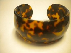 Chunky Thick TORTOISE SHELL ACRYLIC CUFF BRACELET 1 1/2 INCHES WIDE