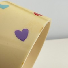 Vintage 80s Acrylic Bangle Bracelet Hearts Wide Chunky Stackable 90s READ