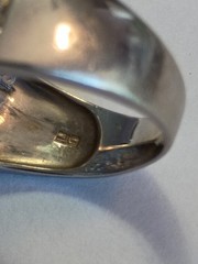 ANTIQUE WIDE FULL OF NATURAL DIAMONDS 14KT WHITE GOLD COCKTAIL RING