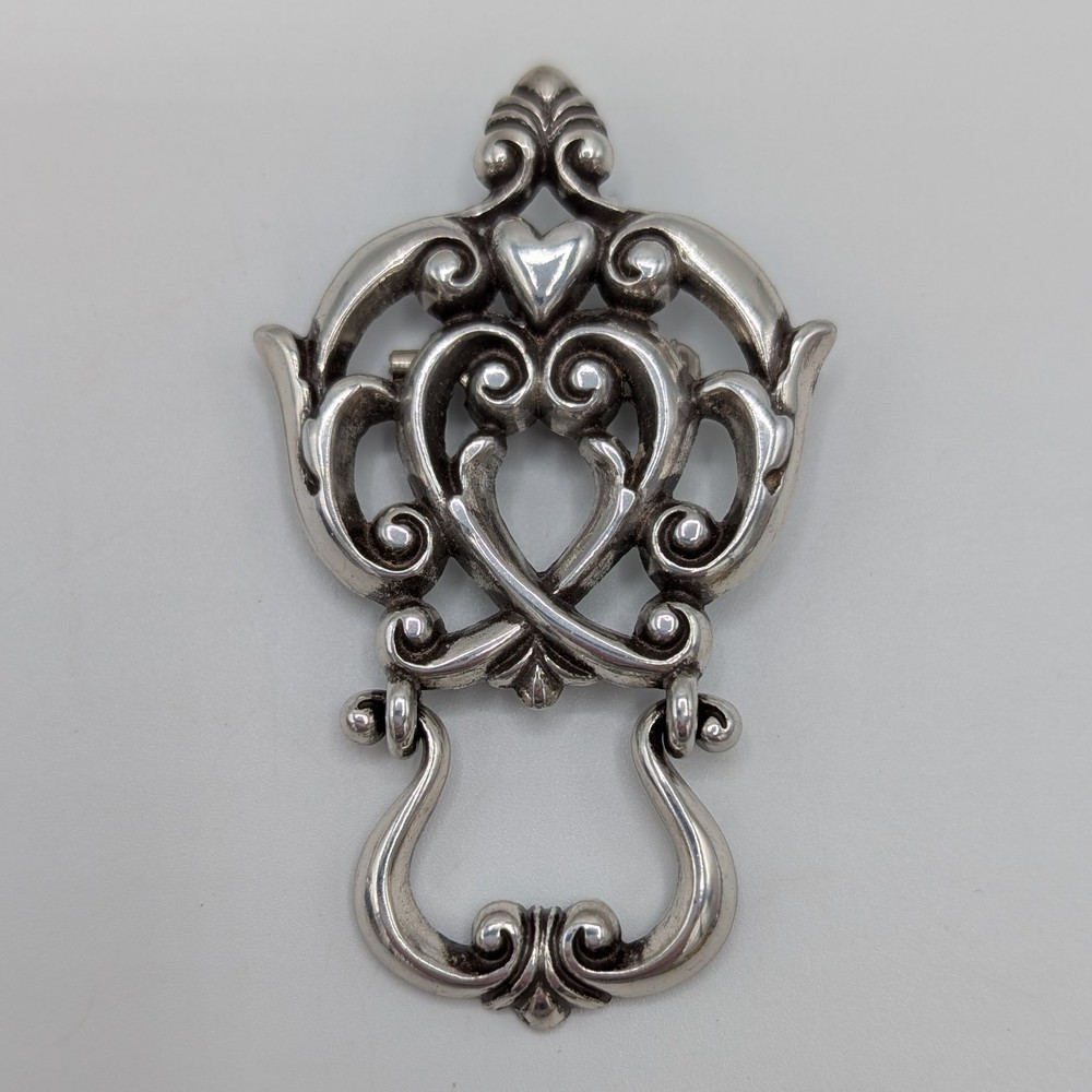 Brighton Chantilly Doorknocker Brooch Glasses Holder Hearts Articulated