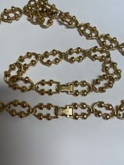 Vintage Avon Gold Link Barbell Necklace & Bracelet Set 16.5” and 7” EUC
