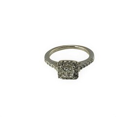 Vintage 14 Karat White Gold and Diamond Ring Size 4.25 #10251