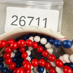 Vintage Necklace Bangle Bracelet Set Patriotic Red White Blue 4th of July 25”