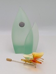 Swarovski Paradise Butterfly Pin 925 Sterling Gold Crystal Stand Box COA No Mag