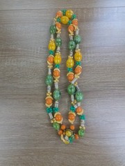 1950 Fruit Salad Tutti Fruity Bead Necklace Lucite Bakelite West Germany MCM