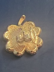 Earrings 4 Leaf Clover Avon Emerald Green & Gold Toned Stud