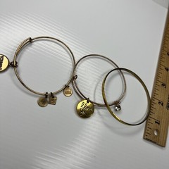 H1 Lot Gold brass Alex and ani young strong love bangles Boho Retro bracelets