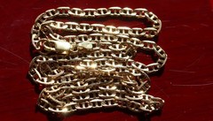 14k yellow gold necklace 19.5″ anchor / mariner link chain vintage 7.67gr N3502