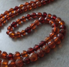 Antique Natural Baltic Amber Faceted Beaded 35″ Necklace 20.7g