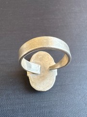 Vintage 925 Sterling Silver Blue Green Stone Ring Adjustable Size