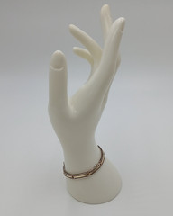 925 KI Two Tone Bar Link Bracelet 7in Unisex Sterling Silver 15g Vermeil Italy