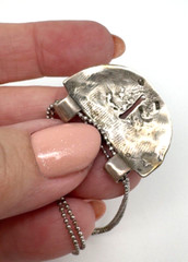Beautiful Necklace Silver 925 With Gems Stone VTG A Unique Item #55#