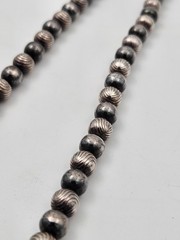Vintage 70s Graduated Beads Sterling Silver “Pearls” Necklace