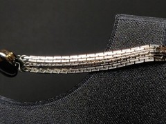 Vintage Three Strand 14.5″ Silver Tone Necklace Statement H Box Chain Unique
