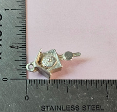 Vintage Sterling Silver CUCKOO CLOCK Charm Pendant 2.1gms 0.68″
