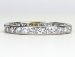 Antique Deco 1920’s Wedding Eternity Platinum Band Ring Size 7 UK-N1/2 EGL USA