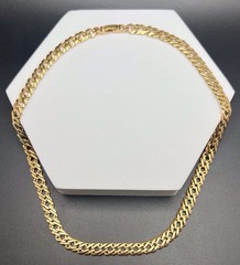 Vintage Gold Tone Flat Link Chain 17.75” Length 26g Very Nice!