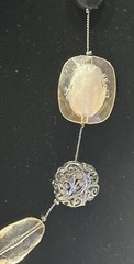 Vintage NY Signed Glass Beaded 38” Necklace – Silver Tone – Cable Chain