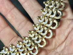 Vintage Egyptian Rival Gold Tone Bib Choker Necklace. 14″