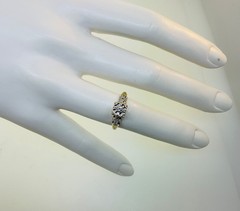 Vintage 10K Gold 3 Stone Diamond Engagement Ring