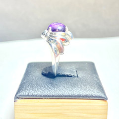 Vintage Sterling Silver Kabana Amethyst Ring Size 5.25-5.5
