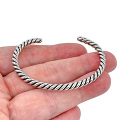 Southwest Twisted Wire Cuff Bracelet | Vintage Sterling Silver 925 | 6.5″