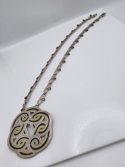 VTG MARGOT DE TAXCO MEXICO MODERNIST STERLING SILVER 925 ENAMEL NECKLACE