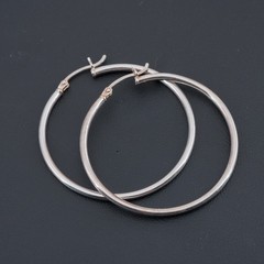 2.75g Jacmel Sterling Silver 925 Minimalist Hoop Earrings Leverback VTG 1.5in