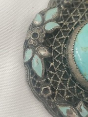 Vintage Pendant Filigree Silver Ornate Teardrop European Jewelry no Ring J2
