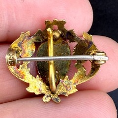 Vintage Gold Filled Watch Fob Brooch Engraved Monogram “V”