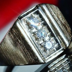 14k yellow gold ring 0.33ct natural diamond size 10 vintage handmade 7.35gr