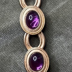 Monet for YSL Vintage Cabochon Necklace Purple Chunky Signed 1980s 16-18” Rare!!