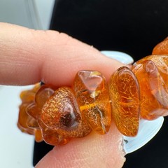 Vintage Natural Baltic Amber Chunky Chip Necklace Graduated Cognac Honey 30in