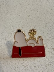 (Set Of 8) Snoopy Peanuts Brooch With Butterfly Clutch Metal Pin Back