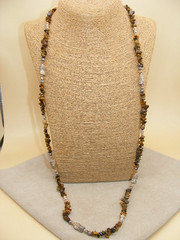 Carolyn Pollack / Relios ~ Sterling Silver, Tigers Eye & Jasper Beaded Necklace