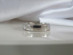 Berricle Sterling Silver 925 Baguette CZ Channel Set Vintage Band Ring Size 7