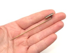 Vintage Antique Art Deco Solid 10K Gold & GF Bloodstone EIF CO Stick Hat Pin