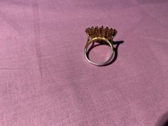 Vintage 1900’s Very Unusual Seed Pear & Amethyst Novelty Shell Clam Ring