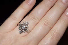 Vintage Natural Diamond Cocktail Ring 0.80CT(Est). 14K gold S-7.25